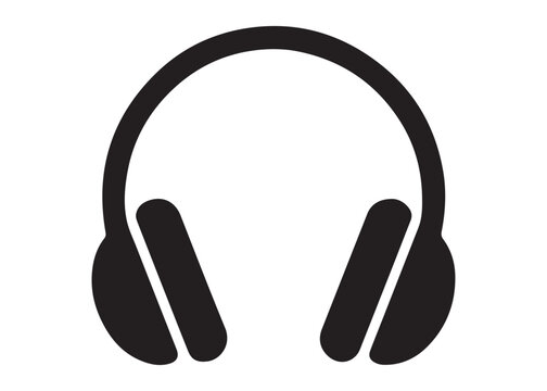 headphone logo silhouette vector, audio headphones logo silhouette vector illustration, gaming headphones vector, audio equipment logo, bluetooth headphone logo silhouette design on white background.
