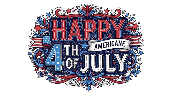 Festive 4th of july illustration patriotic american independence day graphic