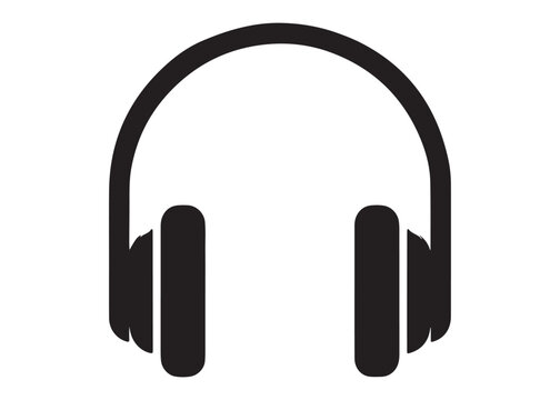 headphone logo silhouette vector, audio headphones logo silhouette vector illustration, gaming headphones vector, audio equipment logo, bluetooth headphone logo silhouette design on white background.

