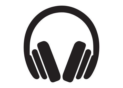 headphone logo silhouette vector, audio headphones logo silhouette vector illustration, gaming headphones vector, audio equipment logo, bluetooth headphone logo silhouette design on white background.
