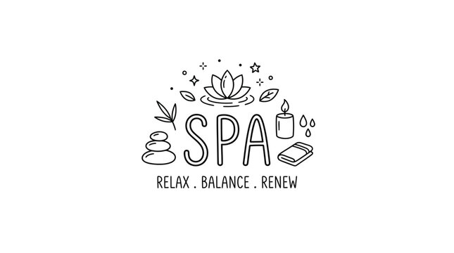 Spa logo with relaxation symbols.