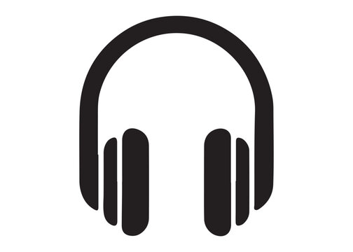 headphone logo silhouette vector, audio headphones logo silhouette vector illustration, gaming headphones vector, audio equipment logo, bluetooth headphone logo silhouette design on white background.
