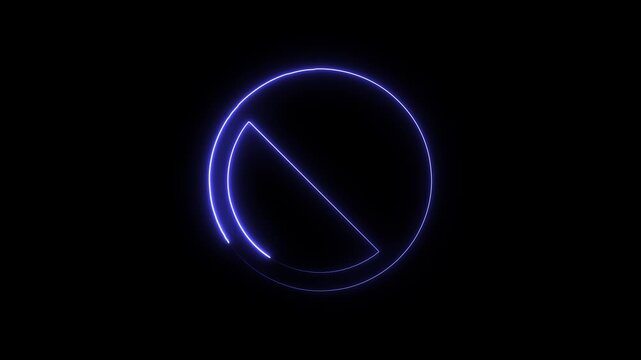 Neon Blue Circle with Segment Missing incomplete symbol