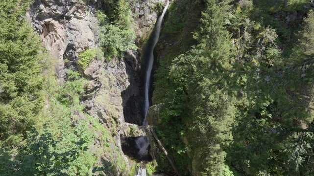 Waterfall Cascata del Catino in the Valle Spluga in Lombardy, Italy