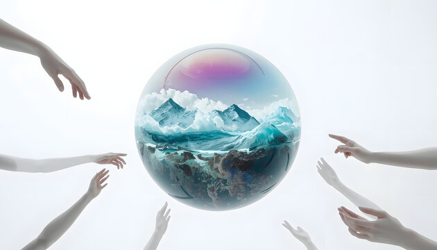 Abstract Liquid Glass Morphing Sphere Iridescent Background 3D Render for Technology Branding