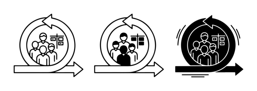 Agile Scrum Workflow Icons, Team Collaboration Cycles, Sprint Planning Visuals, Iterative Development Process, Project Management Symbols