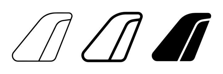 Airplane Tail Fin Icons, Aviation Symbol Set, Aircraft Vertical Stabilizer Graphics, Travel and Transport Vector Elements © Sharmin