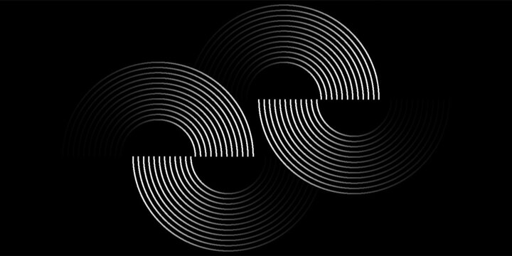 Circular spiral sound wave rhythm from lines.vector