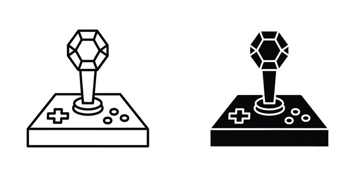 Retro game controller icons with directional pads