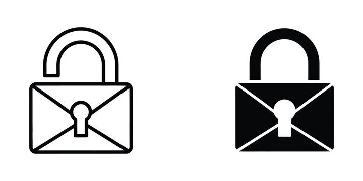 Locked and unlocked envelope icons