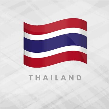 Vibrant Animated Thailand Flag Waving with Horizontal Red, White, and Blue Stripes Representing Nation, Religion, and Monarchy with Southeast Asian National Pridebanner