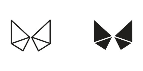 Minimalist black and white butterfly wings vector icon © MSTSALEHA
