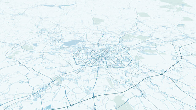 Modern minimalist vector map of Minsk, Belarus. High-quality scalable illustration of Minsk city grid, Svislach River, and Independence Avenue layout for posters and urban design.