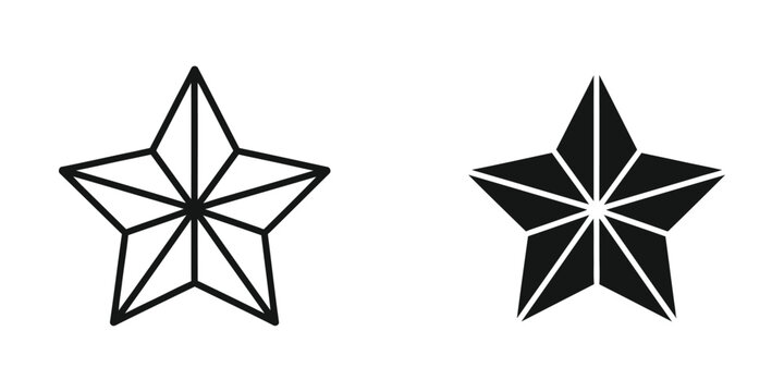 Minimalist five-pointed star with diagonal lines design