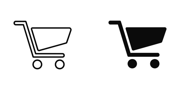 Shopping cart icon with filled and empty styles