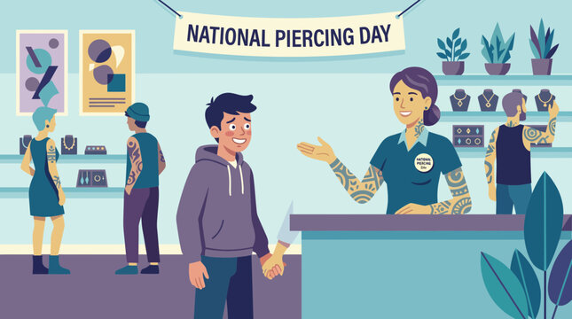 National Piercing Day celebration in a professional jewelry studio