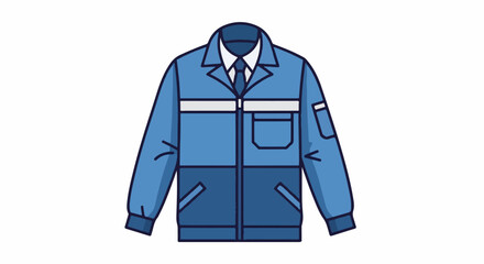 Naklejka premium Blue uniform jacket with white stripes and pockets