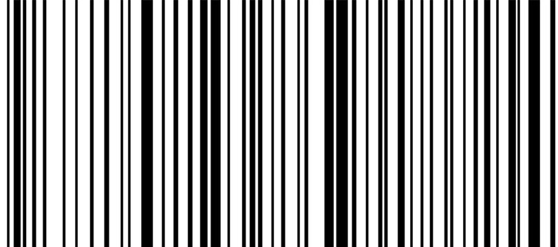Monochrome bar code inspired seamless pattern with binary vertical stripe texture, simple abstract tech vector background for packaging layouts, posters and minimalist wallpapers