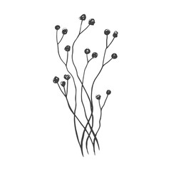Hand drawn doodle silhouettes of flowers. Fantasy decorative leaf with various patterns. Hand drawn doodle illustration © Inga