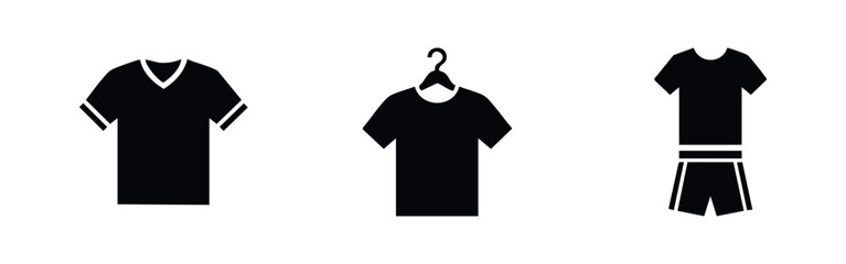 Naklejka premium Soccer Jersey and Sportswear Uniform Icons Vector Illustration