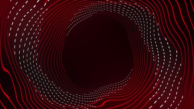 Abstract Red Circular Lines Animation Futuristic Dynamic Background