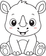 Fototapeta premium Rhinoceros Clipart Safari animals 