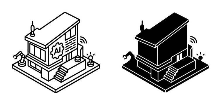 AI Factory Building, Smart Automation Industry, Robotic Technology, Modern Manufacturing Concepts