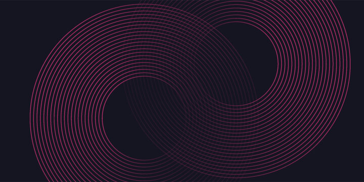 Abstract Simple Futuristic Pink Gradient Background, 3D Digital Art with Glowing Circles and Dynamic Waves Wallpaper