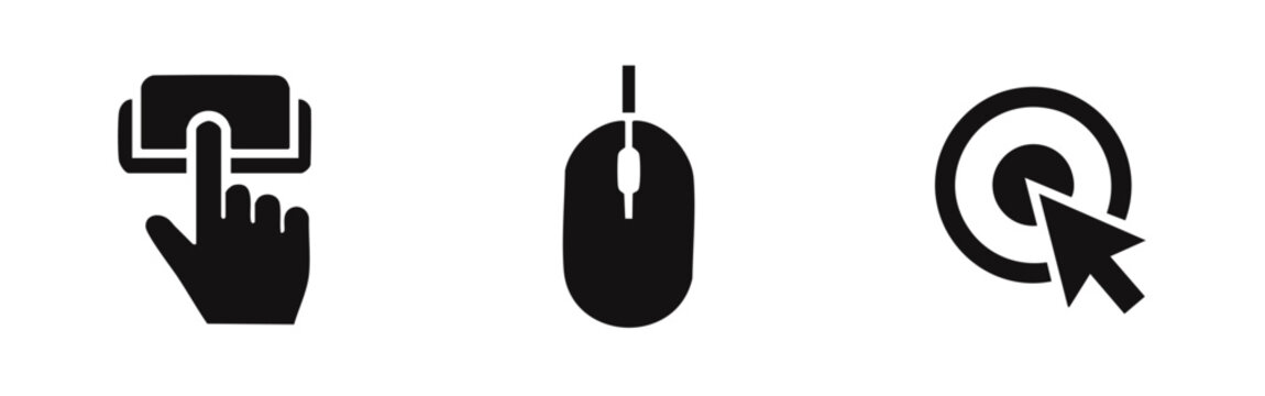 Computer Mouse, Click and Target Icons