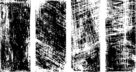 Obraz premium Abstract grunge distressed black texture panels with scratches and worn vintage background design