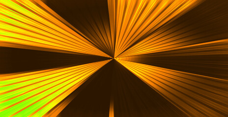 Fototapeta premium golden tunnel with strong, light radiating lines feels very majestic and expensive.