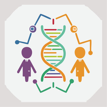 DNA Helix with People and Data Connections