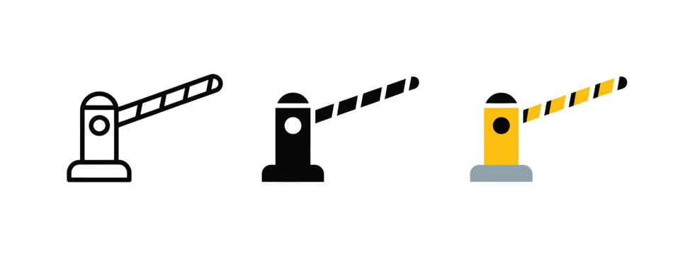 Barrier icon, vector illustration representing security gate for restricted access, parking control, checkpoint management, and passage regulation concepts.