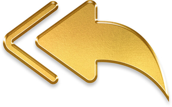 Premium 3D golden reply all arrow icon for group email response