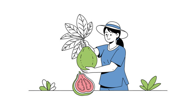 Woman holding a watermelon fruit.
