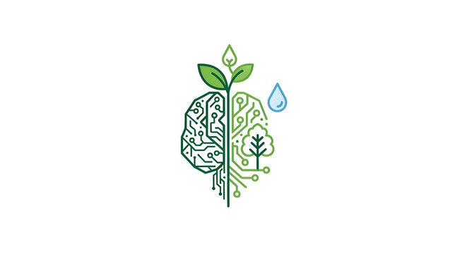 The fusion of nature and technology, representing eco-friendly innovation and intelligent development