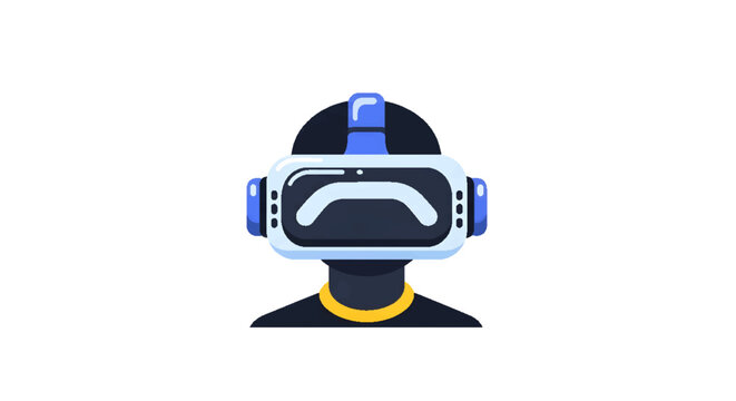 Abstract illustration of a user experiencing virtual reality, showcasing futuristic technology, immersive gaming, and the evolving digital metaverse.