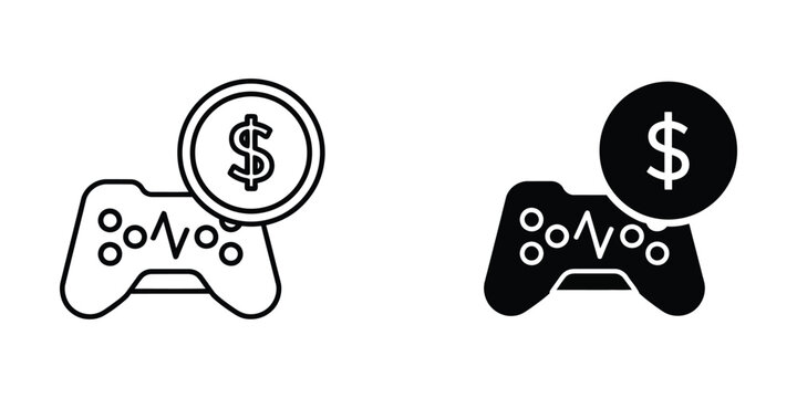 Game controller icons with dollar sign symbols