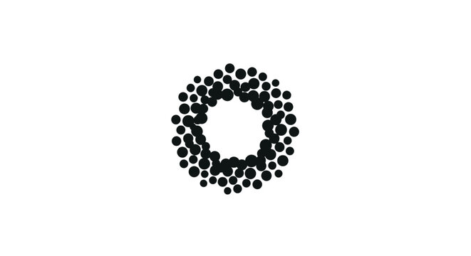 A circle made of many small black dots.