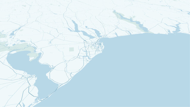 Modern minimalist vector map of Odesa, Ukraine. High-quality scalable illustration of Odesa city grid, Port of Odesa, and Black Sea coastline for posters and urban design.