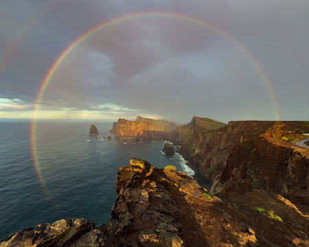 Circle Rainbow at Sunset from Miradouro de Sao Lorenzo, Funchal