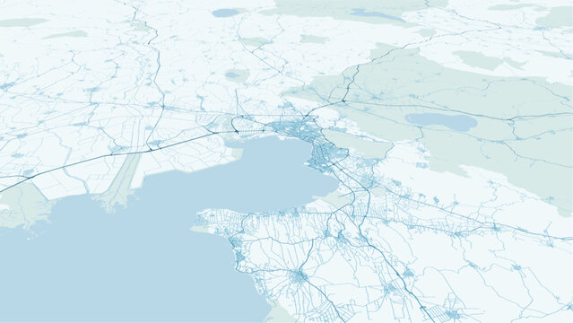 Modern minimalist vector map of Thessaloniki (Selanik), Greece. High-quality scalable illustration of Thessaloniki city grid, Thermaic Gulf coastline, and Aristotelous Square for poste