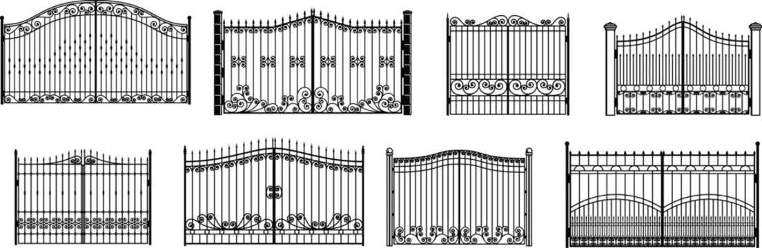 iron gate and entrance metal fence steel barriers