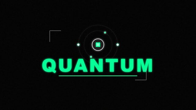Abstract Quantum Concept Design with Futuristic Atomic Graphic on a Dark Background, Representing Science and Advanced Technology for Innovation
