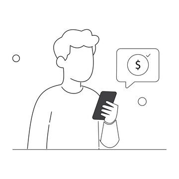 Mobile Banking User Receiving Payment Confirmation on Smartphone for Successful Transaction