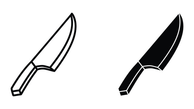 Two chef knives with black and white color scheme