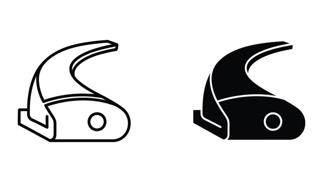 Black and white skateboard scooter icon set with wheels