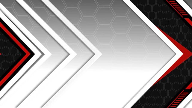 Abstract geometric background with layered chevrons hexagonal pattern animation