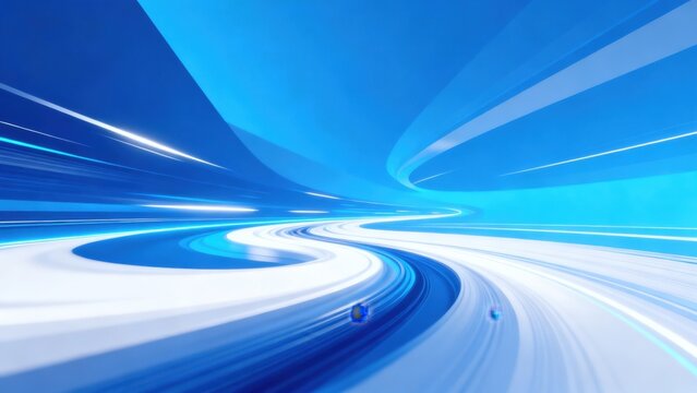 Abstract blue and white motion lines