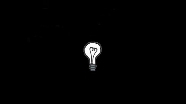 A simple, hand-drawn light bulb illuminates a dark background, powerfully symbolizing the emergence of a fresh idea, innovation, or the invaluable spark of creativity and enlightenment